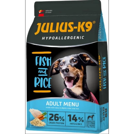 JULIUS K-9 Adult Hypoallergenic (hal,rizs) Száraztáp - Ételallergiás Felnőtt Kutyák Részére