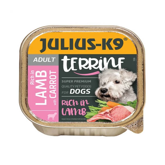 Julius-K9 Dog Terrine Adult Lamb&Carrot - nedveseledel (bárány,sárgarépa) felnõtt kutyák részére (150g)