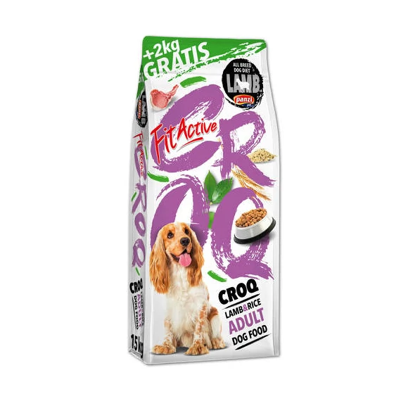 FitActive CROQ Premium Lamb&Rice Adult - száraztáp (bárány,rizs) felnőtt kutyák részére (15+2kg)