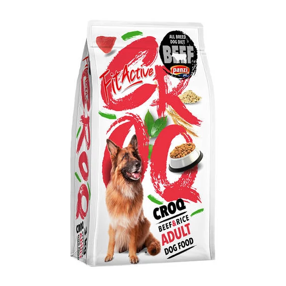 FitActive CROQ Premium Beef&Rice Adult - Teljesértékû Eledel Felnőtt Kutyák Részére