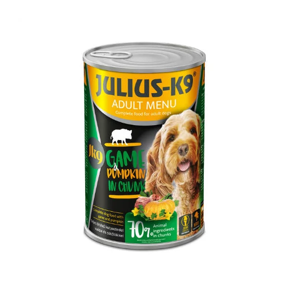 Julius-K9 konzerv Adult - nedveseledel (vaddal,sütõtökkel) felnõtt kutyák részére (1240g)