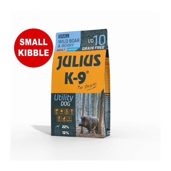 Julius K-9 Utility Dog Hypoallergenic Wild Boar,berry Adult SMALL (Vaddisznó,áfonya) Száraztáp - Kistestû Felnőtt Kutyák Részére