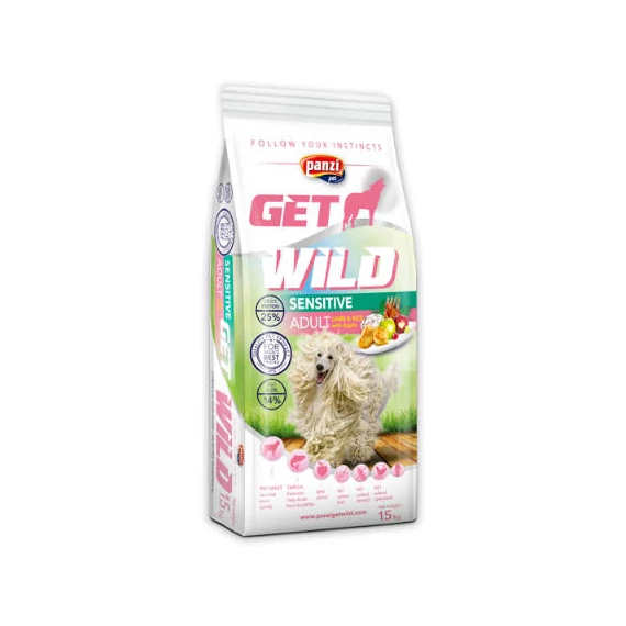 GetWild Adult Sensitive Lamb&rice With Apple (bárány-rizs Almával) Száraztáp - Érzékeny Emésztésû, Búzamentes Szárazeledel Felnőtt Kutyák Részére (15kg)