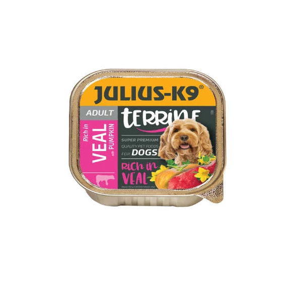 Julius-K9 Dog Terrine Adult Veal&Pumpkin - nedveseledel (borjúy,sütõtök) felnõtt kutyák részére (150g)