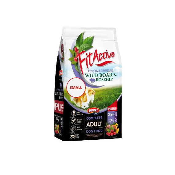 FitActive PURE SMALL Hypoallergenic Wild boar -Rosehip - száraztáp (vaddisznó,csipkebogyó) felnõtt kutyák részére (3kg)