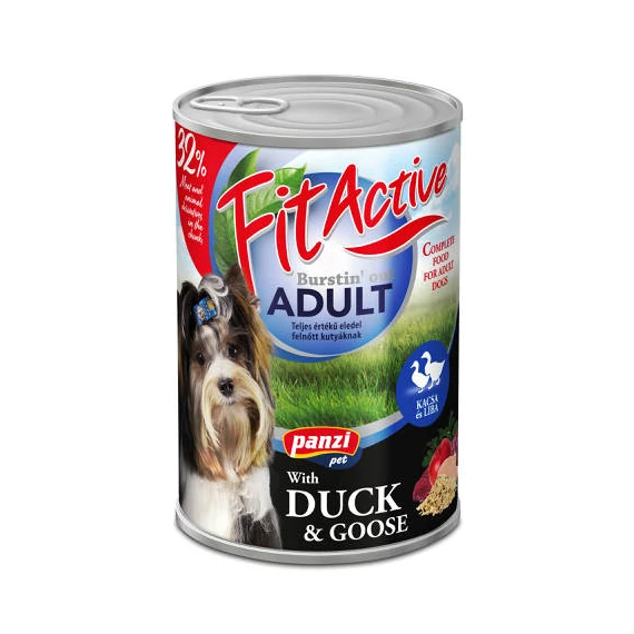 FitActive konzerv Adult - nedveseledel (kacsa-liba) felnõtt kutyák részére (1240g)