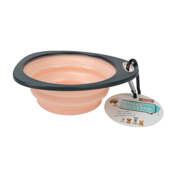 Szilikon Összecsukható Utazóstál Rózsaszín, Kistestű Kutyák Részére