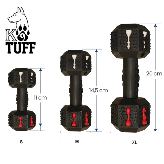K9Tuff Súlyzó ultraerős gumijáték L méret Fekete