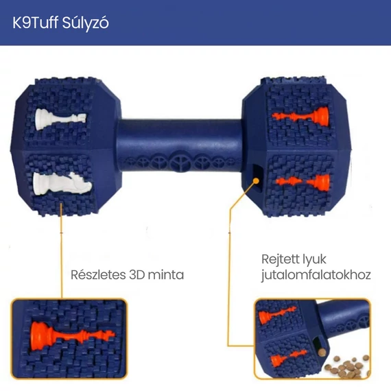 K9Tuff Súlyzó ultraerős gumijáték L méret Fekete