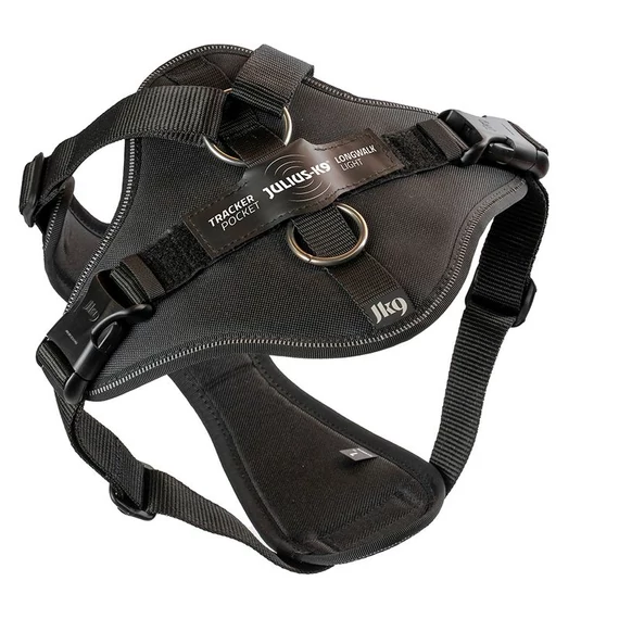 Julius-K9 Longwalk Light kutyahám nyomkövető táskával, hámfelírattal XL