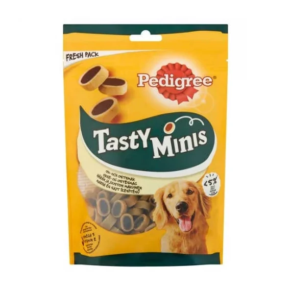 Pedigree Tasty Minis Cheesy Nibbles - Jutalomfalat(marha,sajt)(140g)