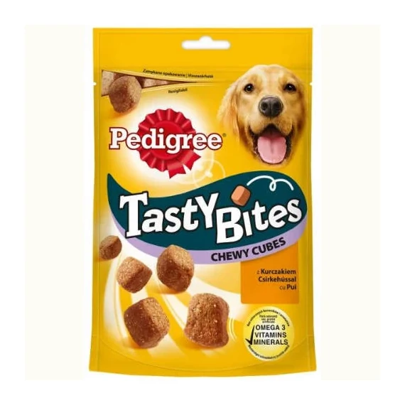Pedigree Tasty Minis Chewy Cubes - Jutalomfalat (csirkés,kacsa) Kutyák Rézére (130g) 6db/#