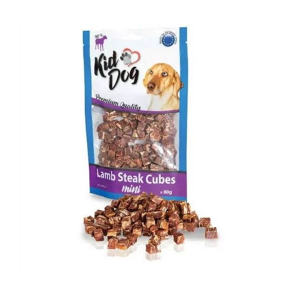 KidDog Mini Lamb Steak Cubes - Jutalomfalat(bárány)(80g)