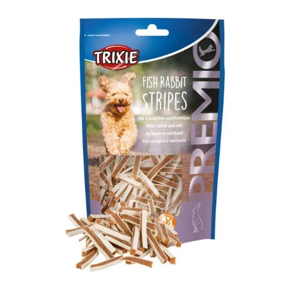 Trixie Premio Fish Rabbit Stripes - Jutalomfalat(lhal,nyúl)(100g)