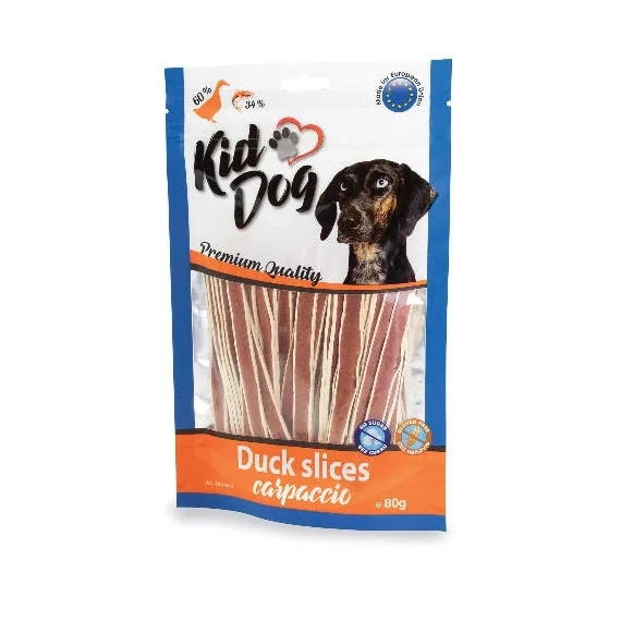 KidDog Duck Slices Carpaccio - Jutalomfalat(kacsahús,tőkehal)(80g)