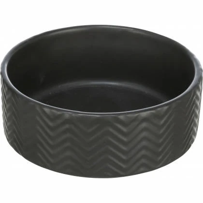 Trixie Ceramic Bowl - Kerámia Tál (nyomott Mintával, Fekete) (0,4l/Ø13cm)