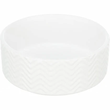 Trixie Ceramic Bowl - Kerámia Tál (nyomott Mintával, Fehér) (0,4l/13cm)