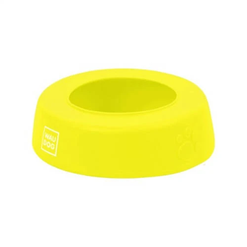 WAUDOG Silicone Bowl - Kiömlés Mentes, Szilikon Tál (sárga) Utazáshoz, Sétához (750ml)